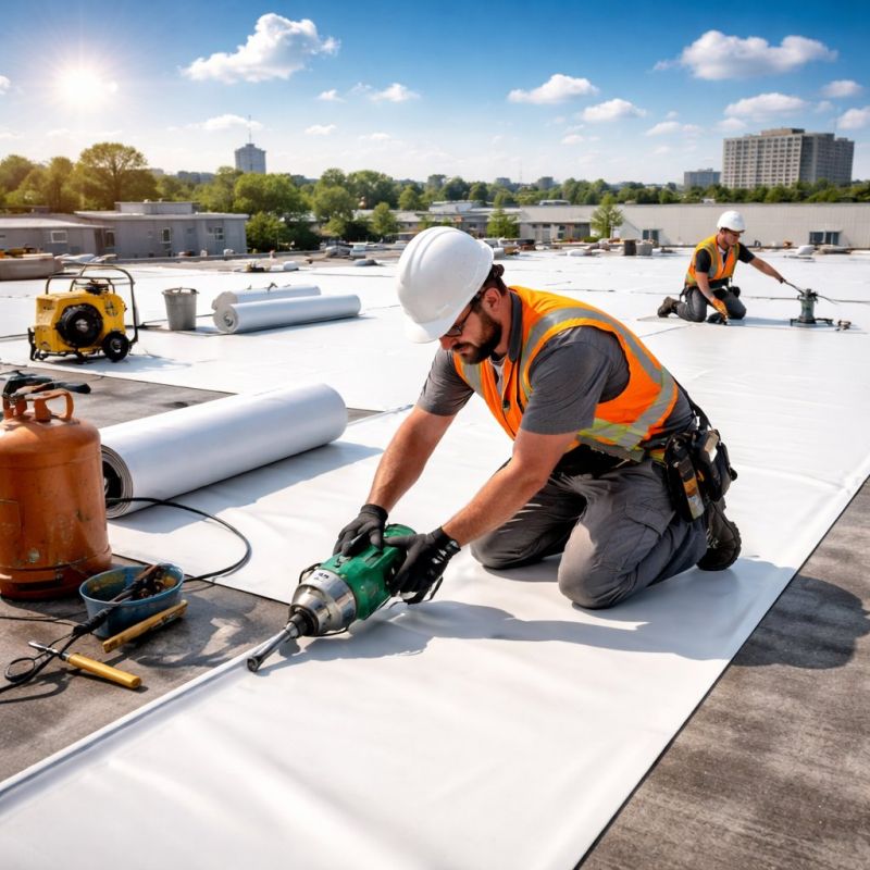 Single Ply Roof Installation in Dacula, GA
