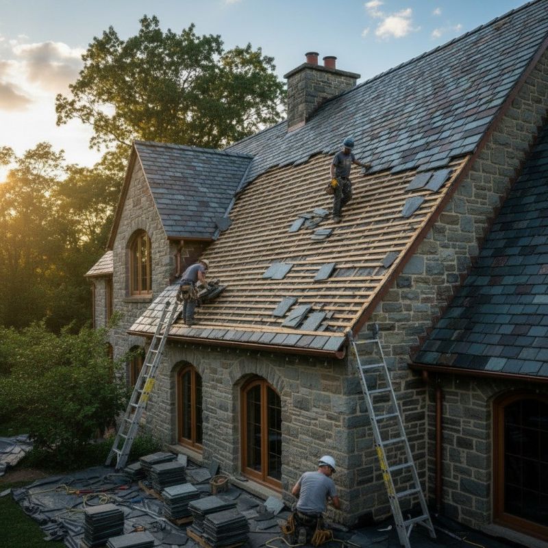 Slate Roof Replacement in Oakwood, GA